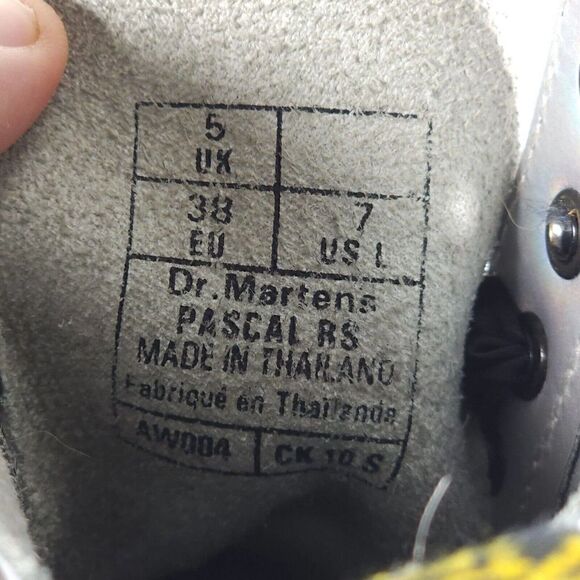 Dr. Martens Women's Pascal 1460 US 7 Ice Metallic Leather Lace Up Combat Boots - Picture 11 of 11